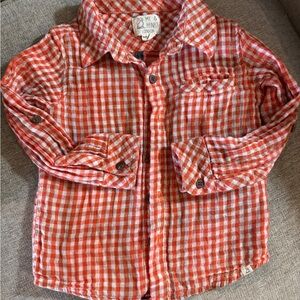 Kids Orange Checkered Shirt, Me and Henry